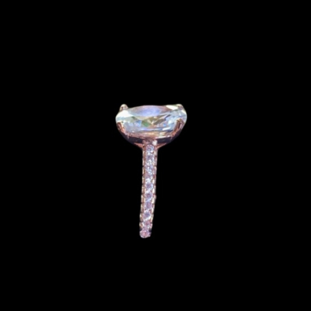 14K SOLID ROSE GOLD OVAL 2.5K ENGAGEMENT RING - Picture 10 of 11
